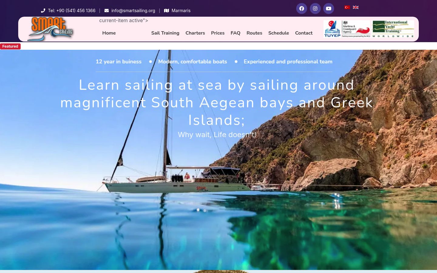 Smart Sailing Academy homepage